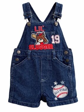 Little Rebels  Baby Denim Short Overalls Size 18M